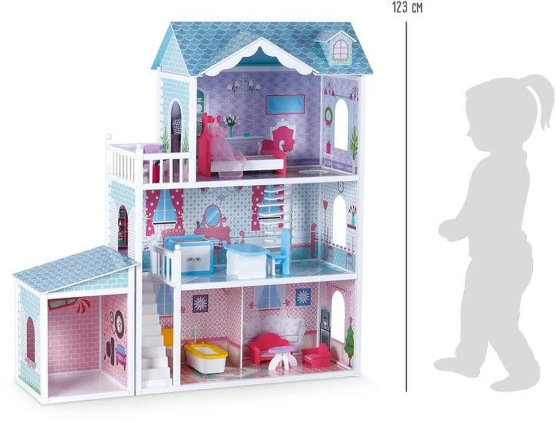 Small foot Doll's House Deluxe Villa Blauw - 12 Meubels