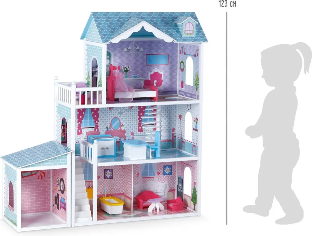 Small foot Doll's House Deluxe Villa Blauw - 12 Meubels