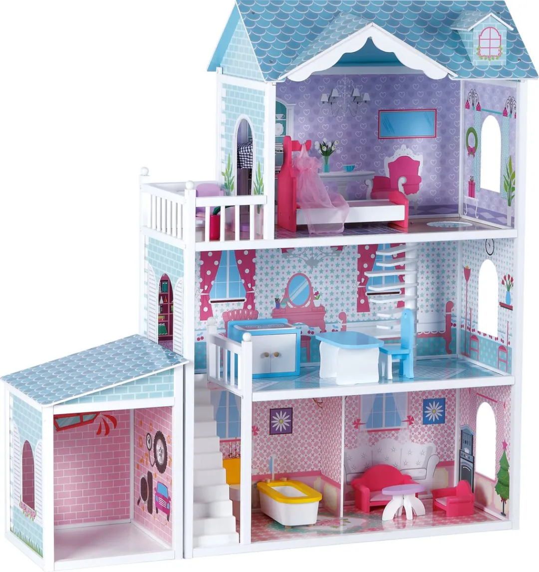 Small foot Doll's House Deluxe Villa Blauw - 12 Meubels