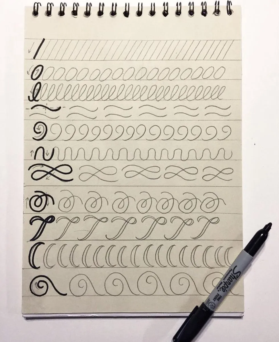 Pilot Handlettering Set - 6 Stuks - A4 Oefenblokken & Pennen - Wit/Zwart