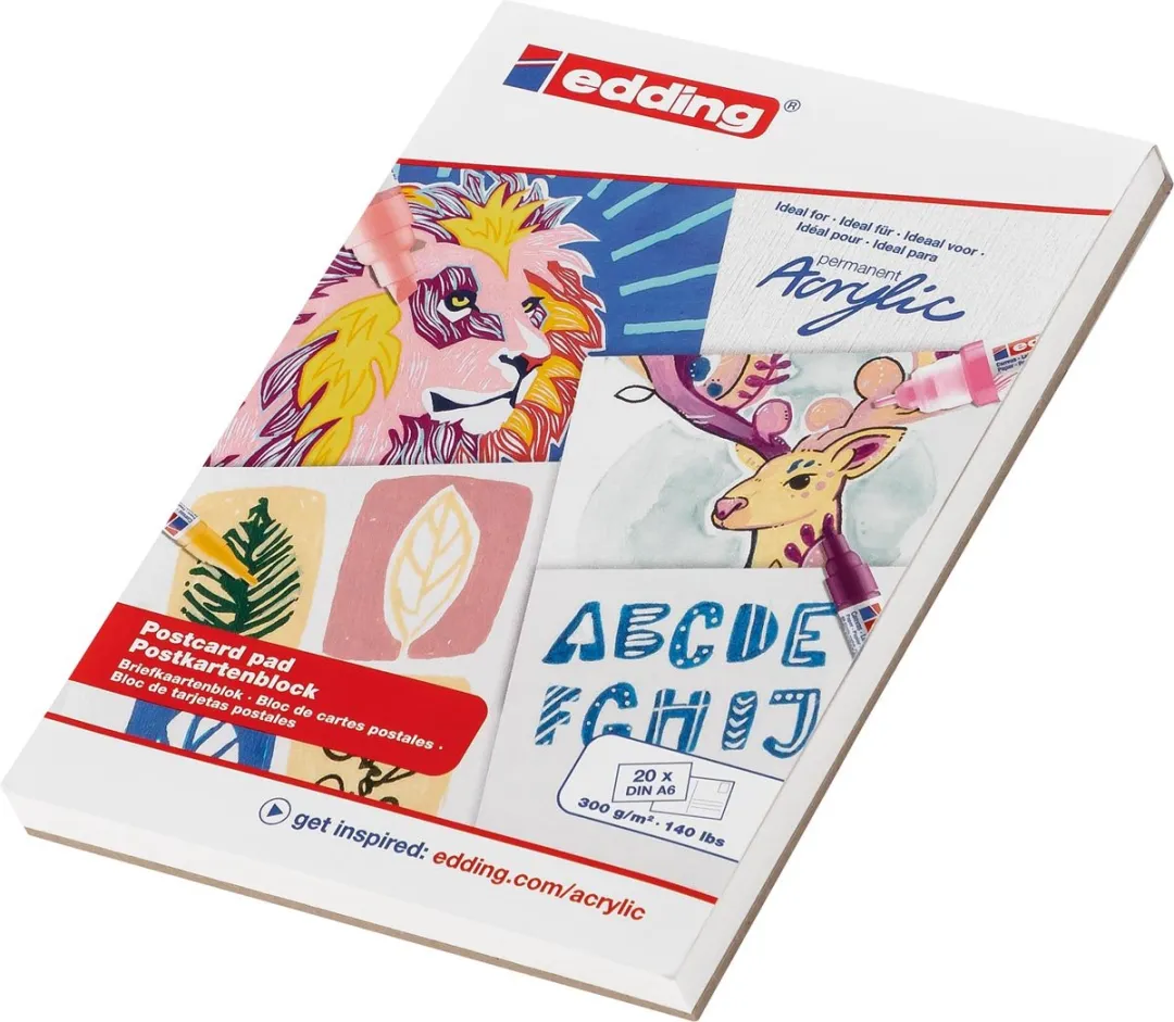 edding Acrylmarker Papier A6 Wit - 20 Vel