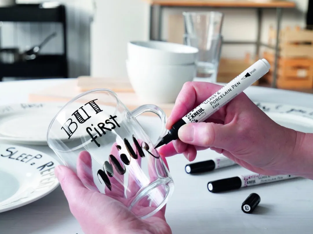 Kreul Porseleinstift Easy Brush Zwart