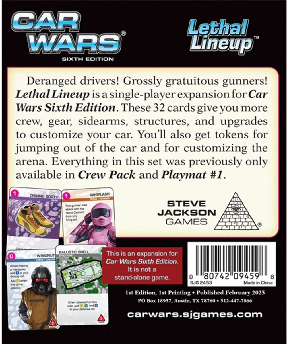 Steve Jackson Games Car Wars Lethal Lineup Bordspel - 2453SJG