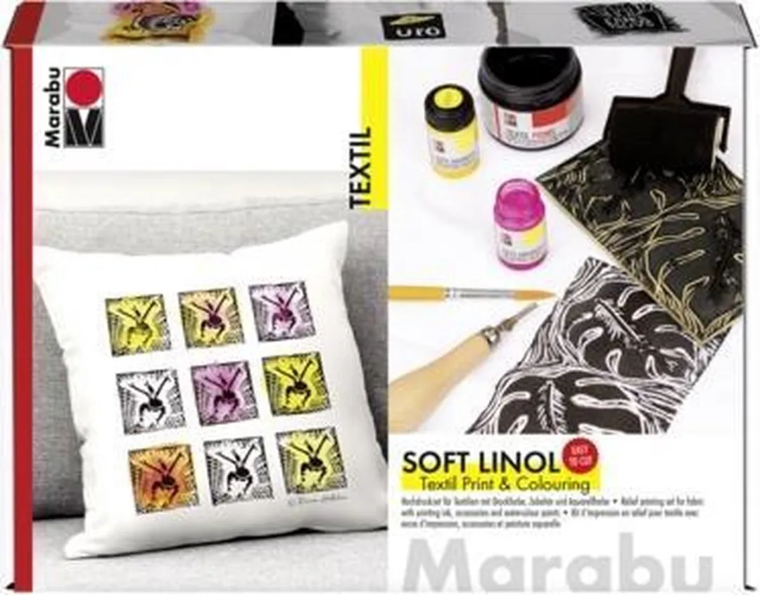 Marabu Textielverf 3 Stuks - Zwart/Magenta/Geel