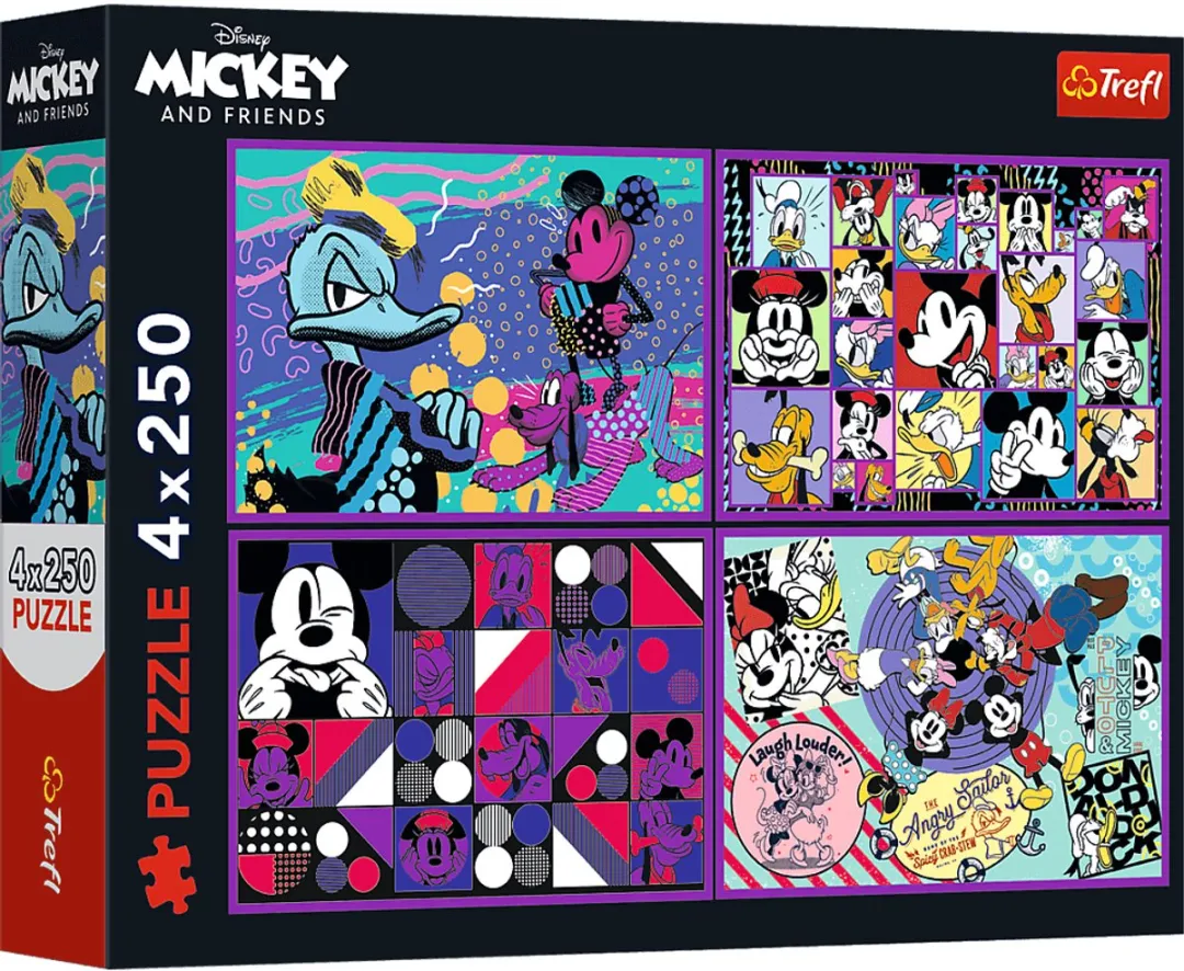 Trefl Mickey Mouse Avonturen Puzzelset 4x250 Stuks