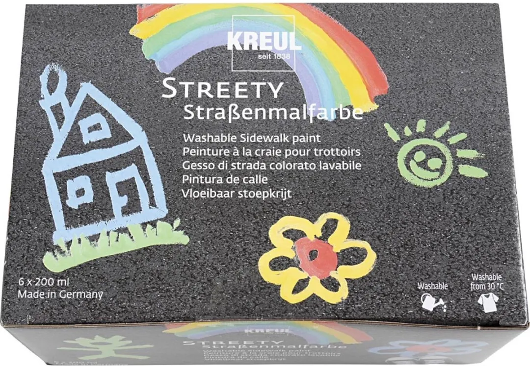 Creativ Company Stoepkrijtverf - 6x200ml Diverse Kleuren