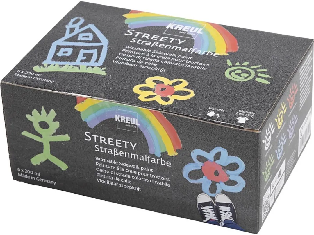 Creativ Company Stoepkrijtverf - 6x200ml Diverse Kleuren