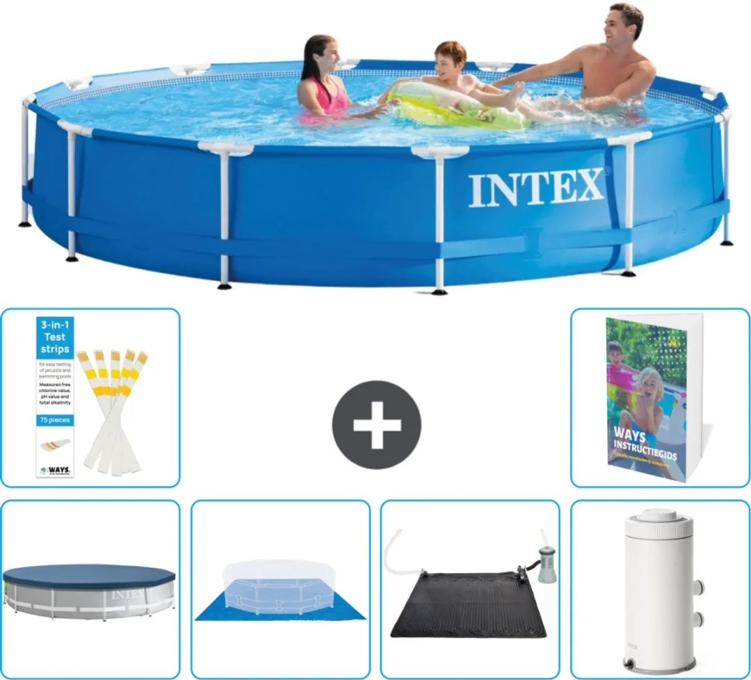Intex 28210NP-Blauw Rond Frame Zwembad 366x76cm