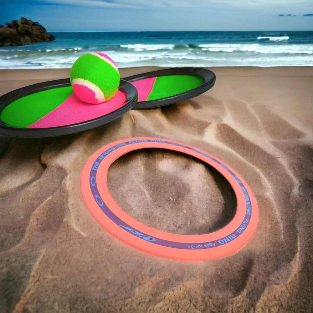 Jobber Toys Strandspeelgoed Set - Frisbee + Catchset - Klittenband