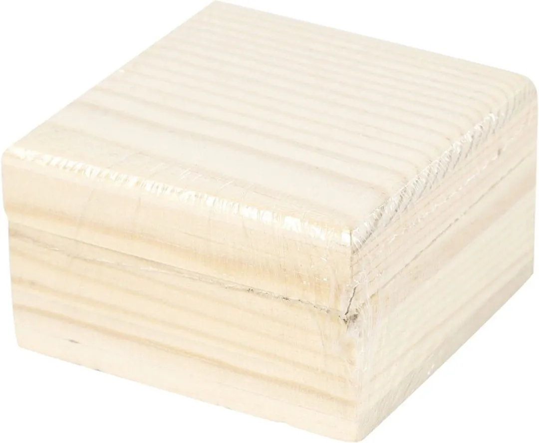Creativ Company Houten Sieradendoos 6x6x3,5cm - Multicolor