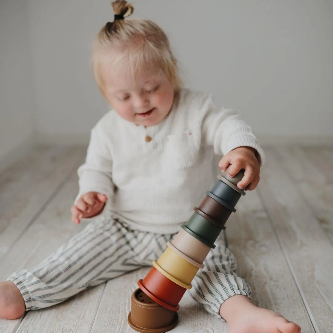 Mushie Stapeltoren Stacking Cups - 8 Stuks - Retro