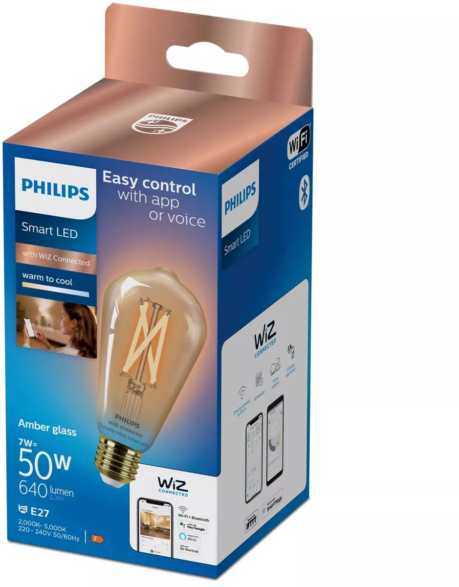 Philips Smart LED E27 7W 640lm Edison - Goudkleurig