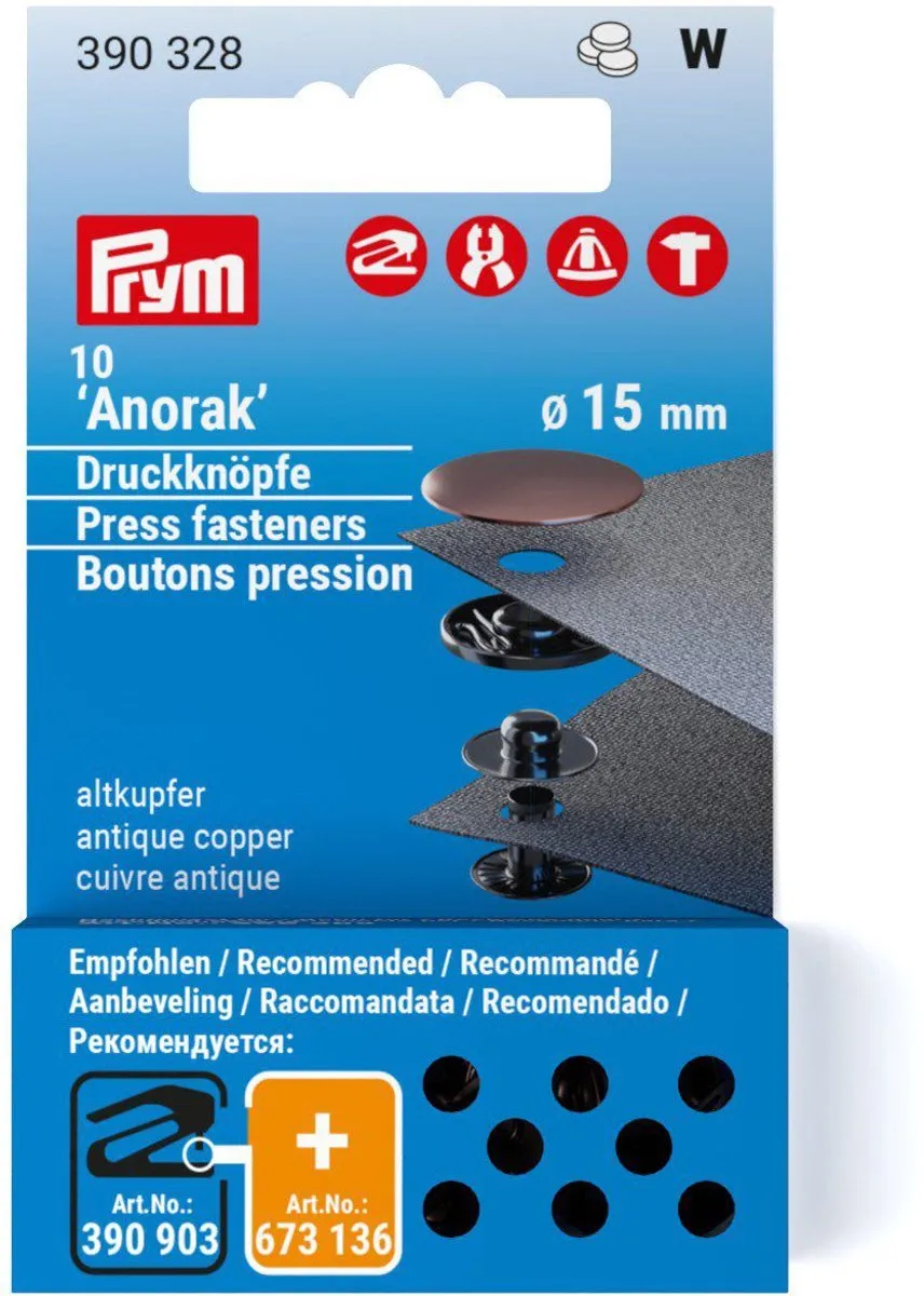 Prym Navullingen Drukknopen 15mm - 10 Stuks