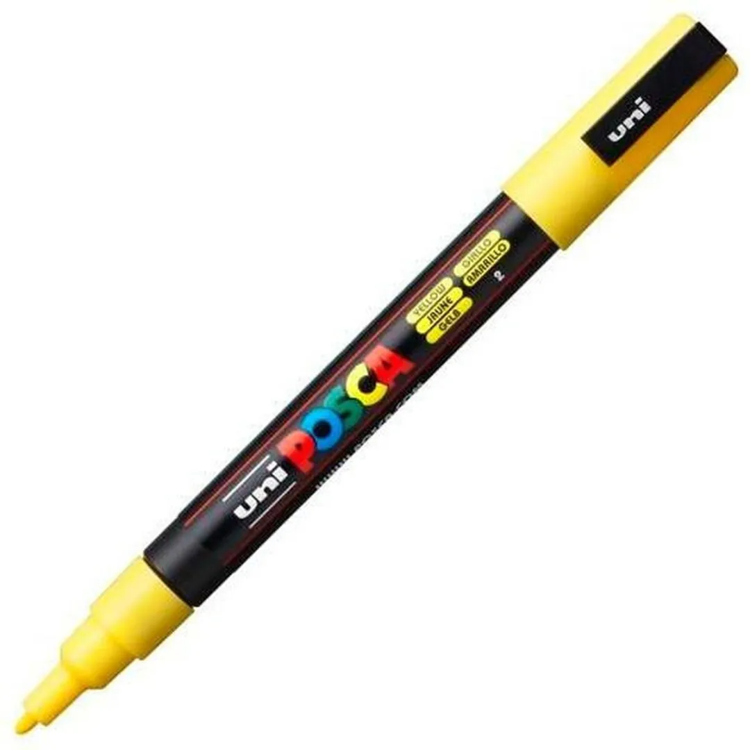 Posca PC-3M Fine Tip Verfstiften - Geel - 6 Stuks