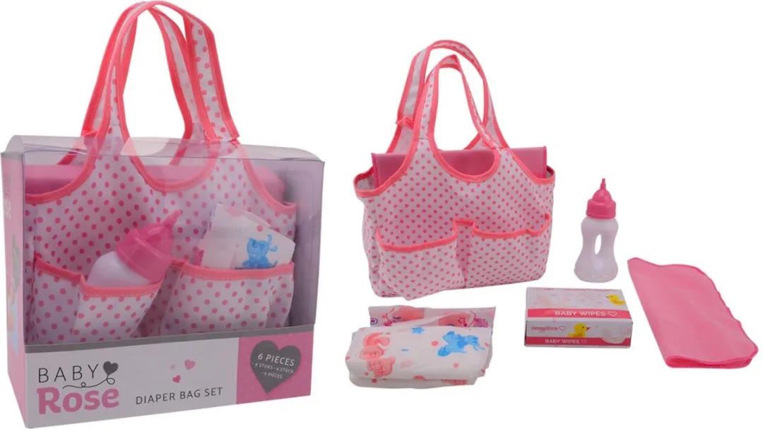 John Toys Baby Rose Luiertas voor Pop 407-01049 - Roze