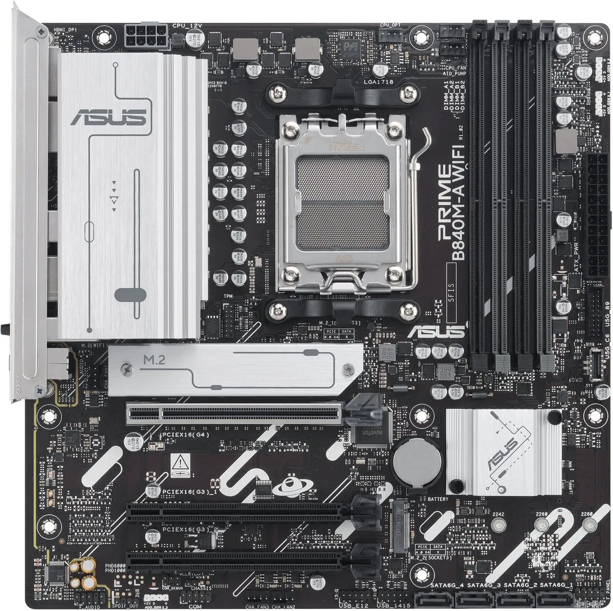 ASUS Prime B840M-A WIFI Moederbord - AM5 - microATX - afbeelding 6 van 6