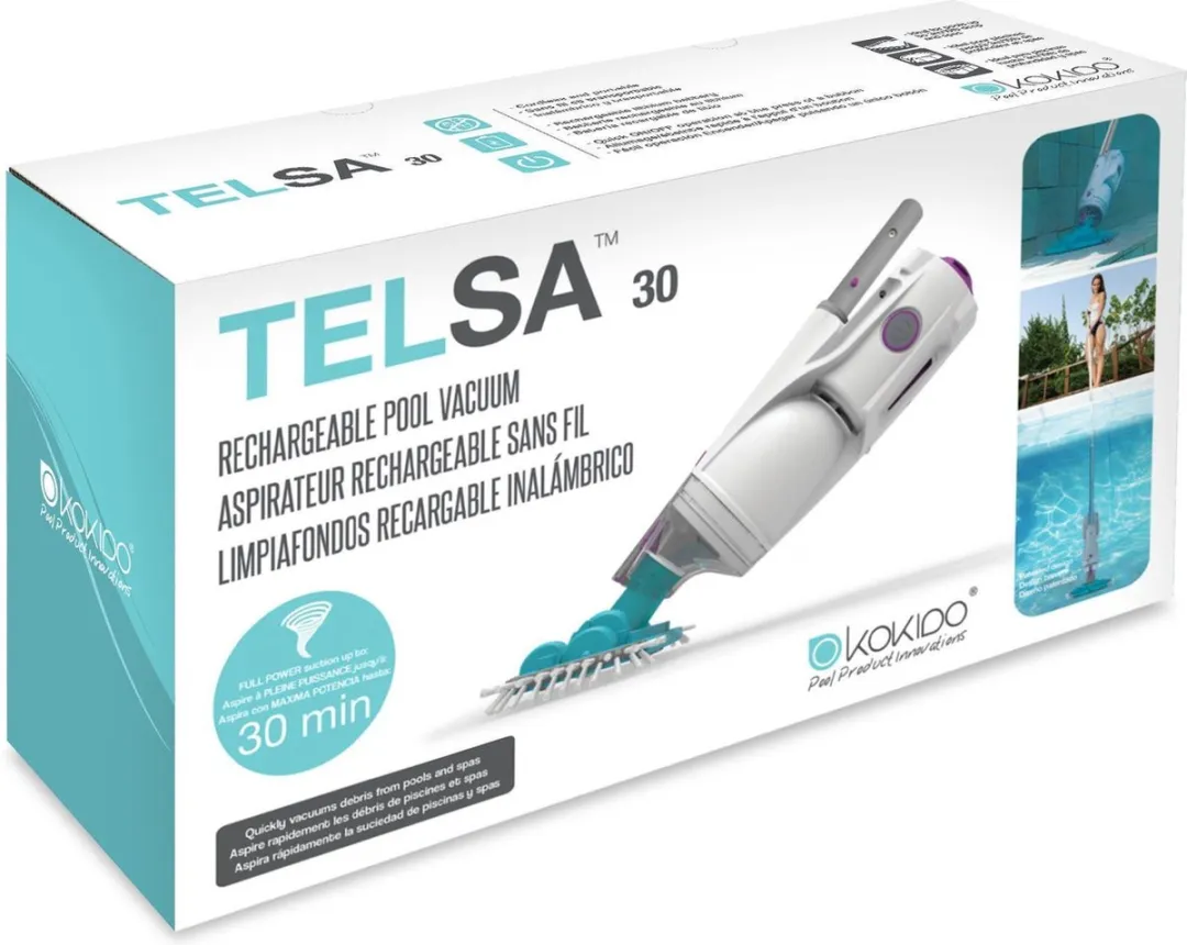Kokido Telsa 30 Elektrische Zwembadstofzuiger - Wit/Blauw