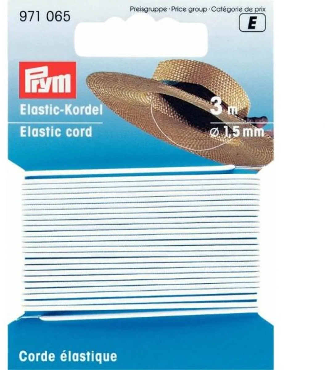 Prym Elastiek Koord 1,5mm Wit - 3m