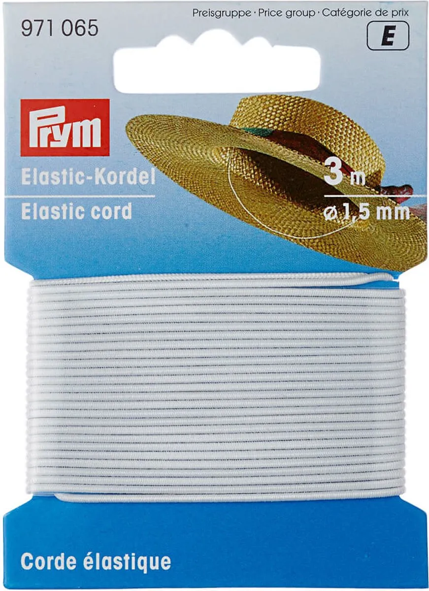 Prym Elastiek Koord 1,5mm Wit - 3m