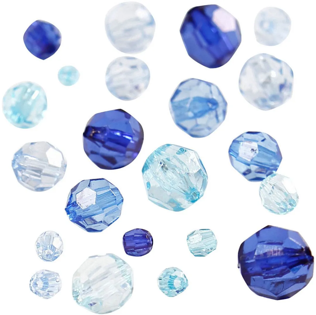 Creativ Company Plastic Facet Kralenmix Blauw 170 Stuks