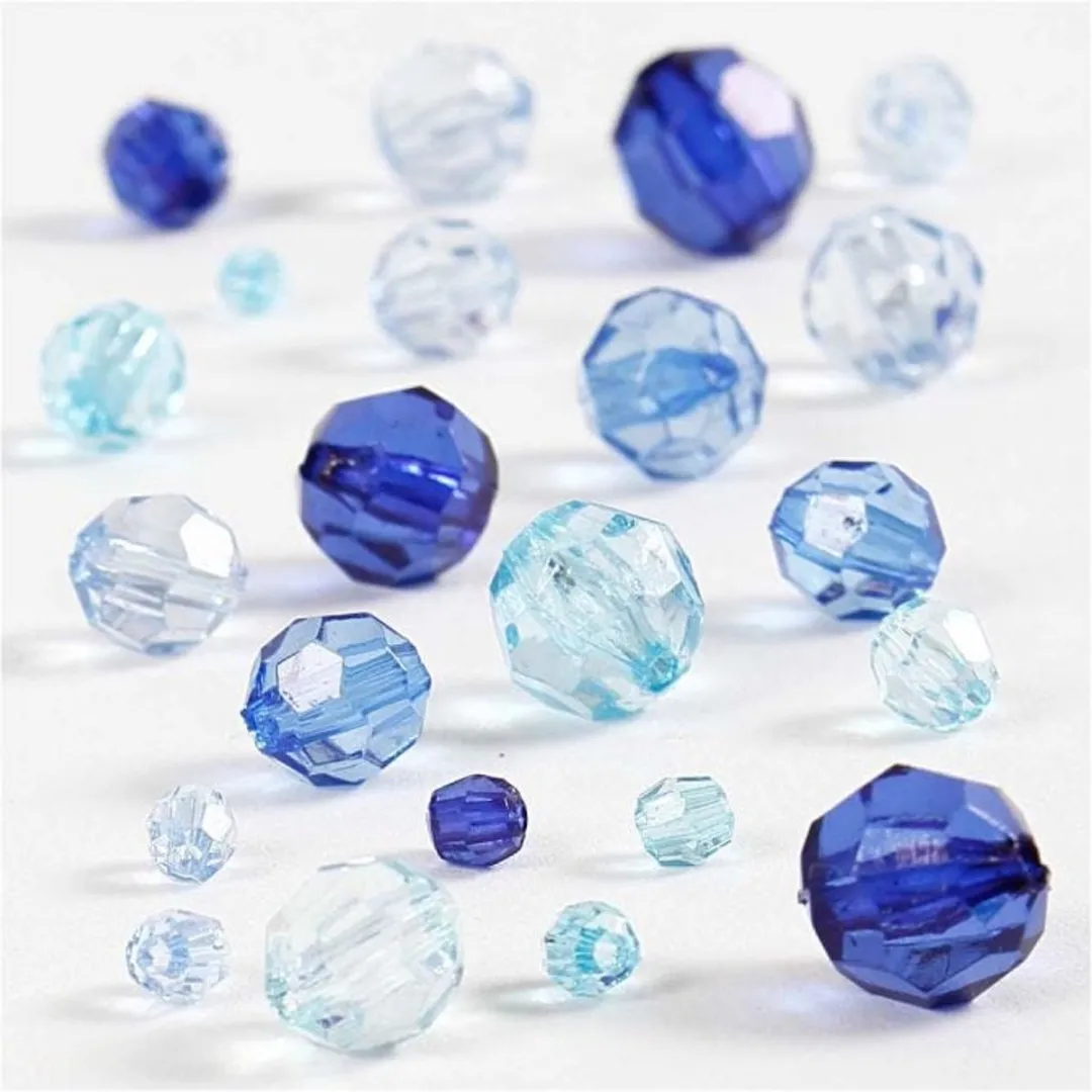 Creativ Company Plastic Facet Kralenmix Blauw 170 Stuks