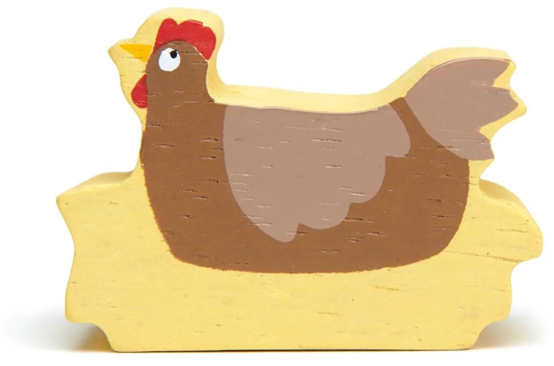 Tender Leaf Toys Kip Junior Houten Speelgoed - 10 cm - Bruin