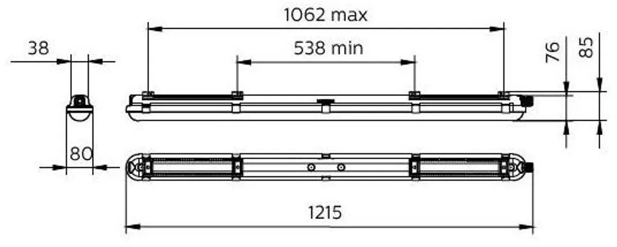 Philips Coreline LED Waterdichte Montagebalk 37.5W 6000lm - 120cm - Koel Wit - afbeelding 5 van 5