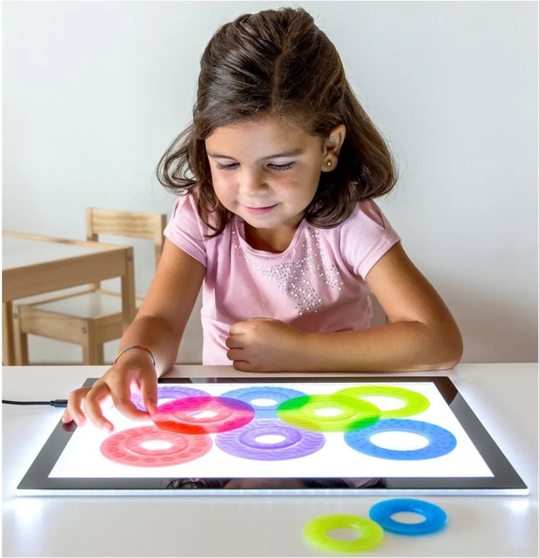 Miniland Lightpad Doorzichtig Speelgoed - Gekleurde Ringen