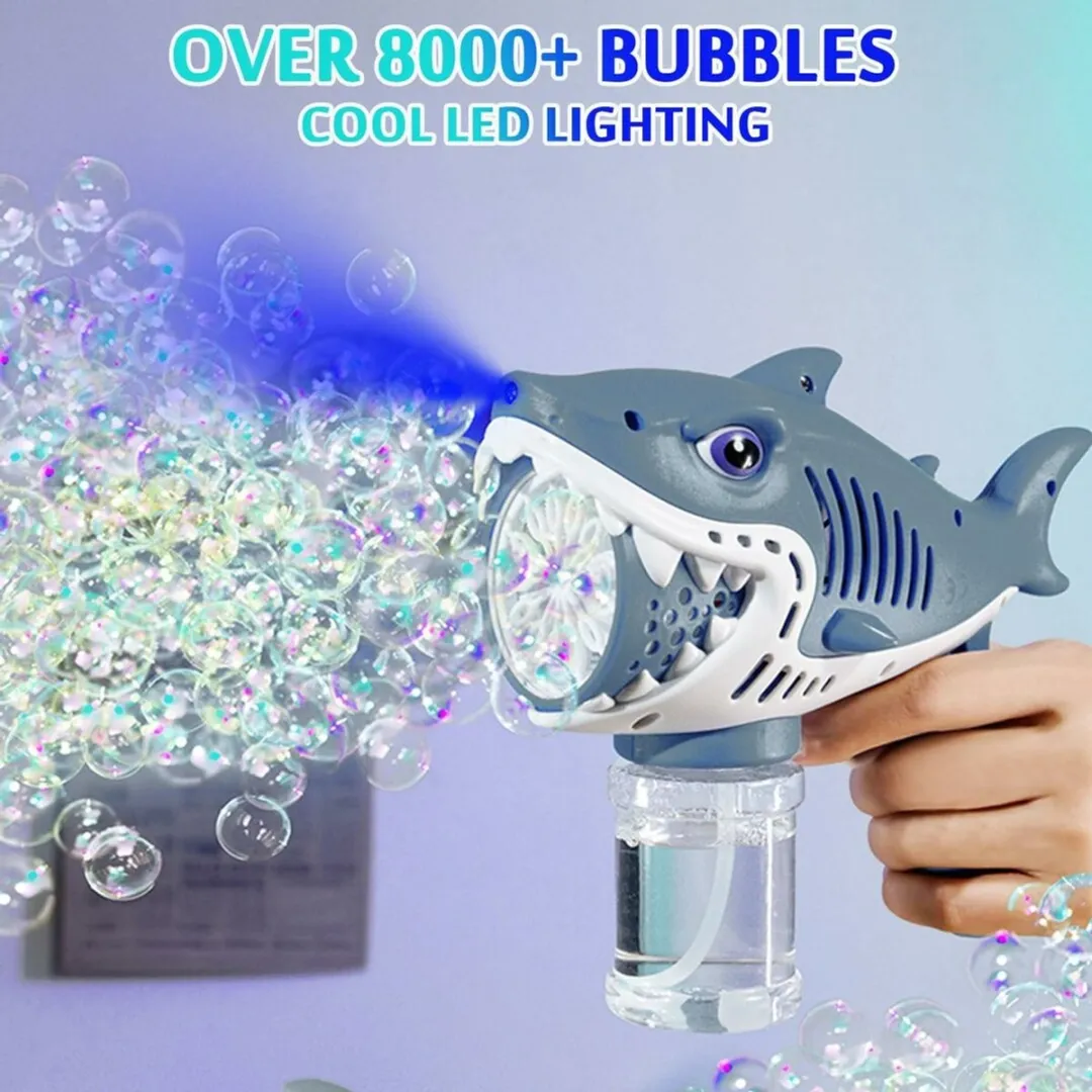 YJ Toys Shark Bellenblaas Pistool - USB Oplaadbaar - Grijs