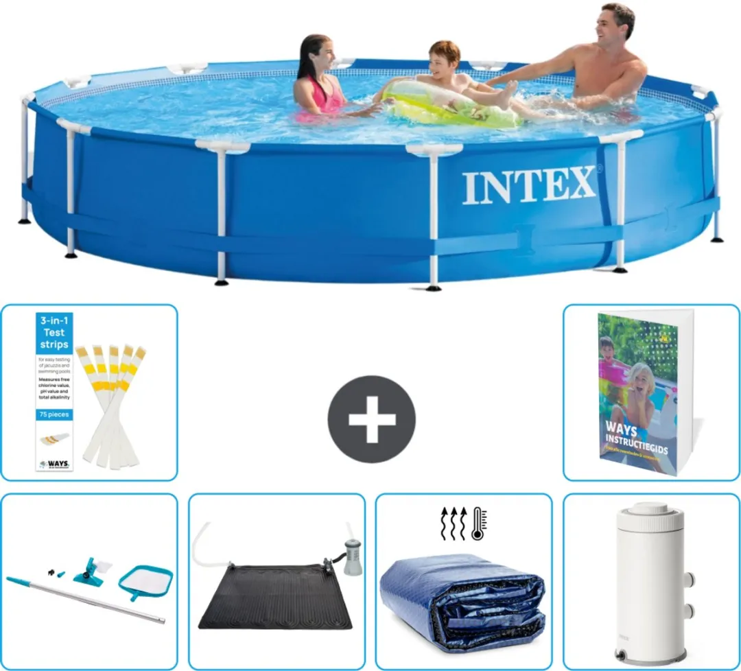 Intex 28210NP-Blauw Rond Frame Zwembad 366x76cm