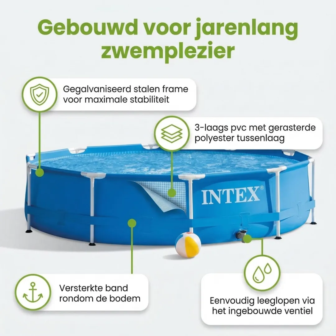Intex 28200NP-Blauw Rond Frame Zwembad 305x76cm - Blauw