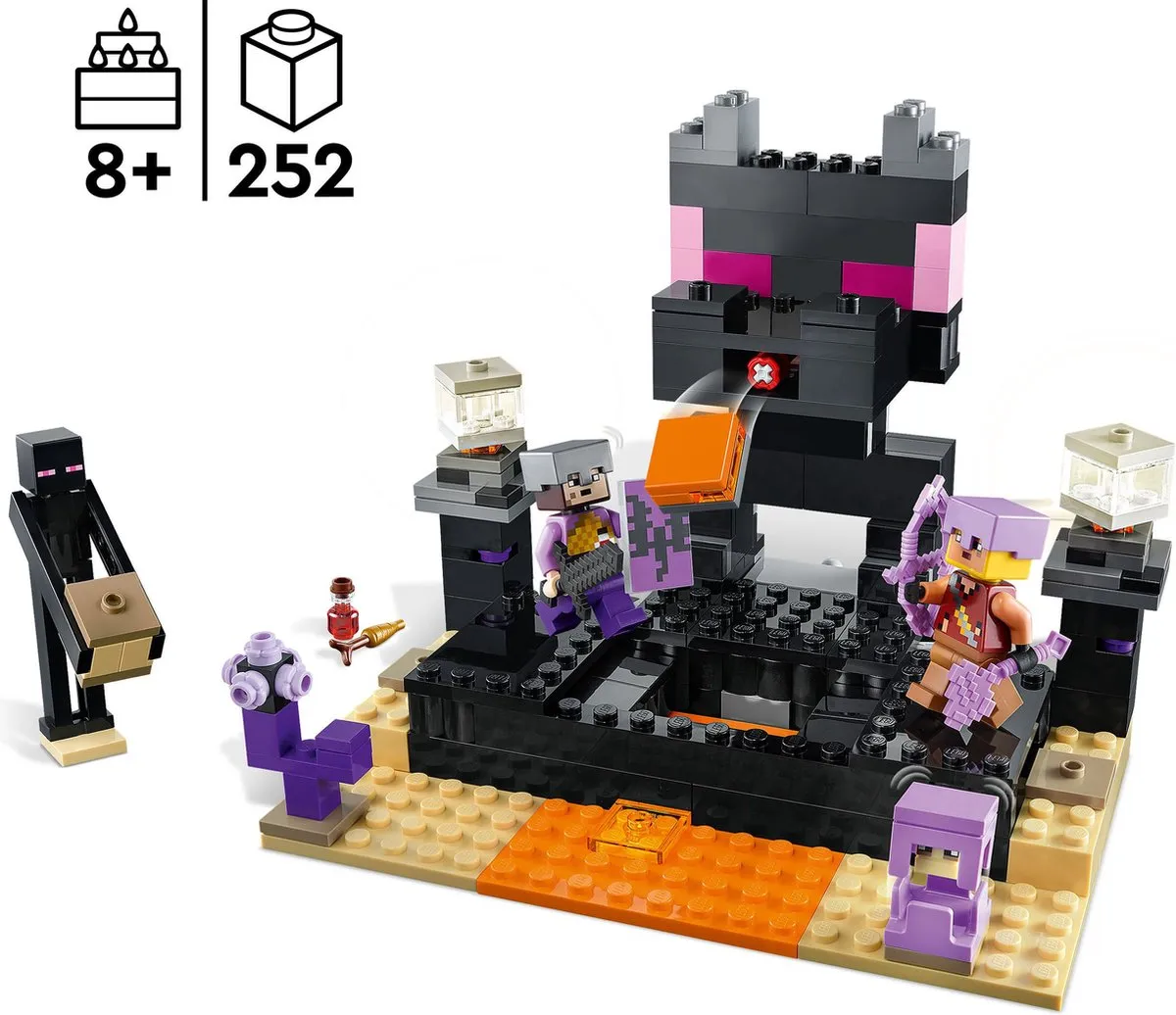 LEGO Minecraft De Eindarena 21242 Constructieset - Meerkleurig