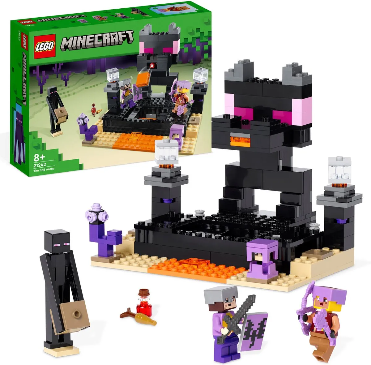 LEGO Minecraft De Eindarena 21242 Constructieset - Meerkleurig