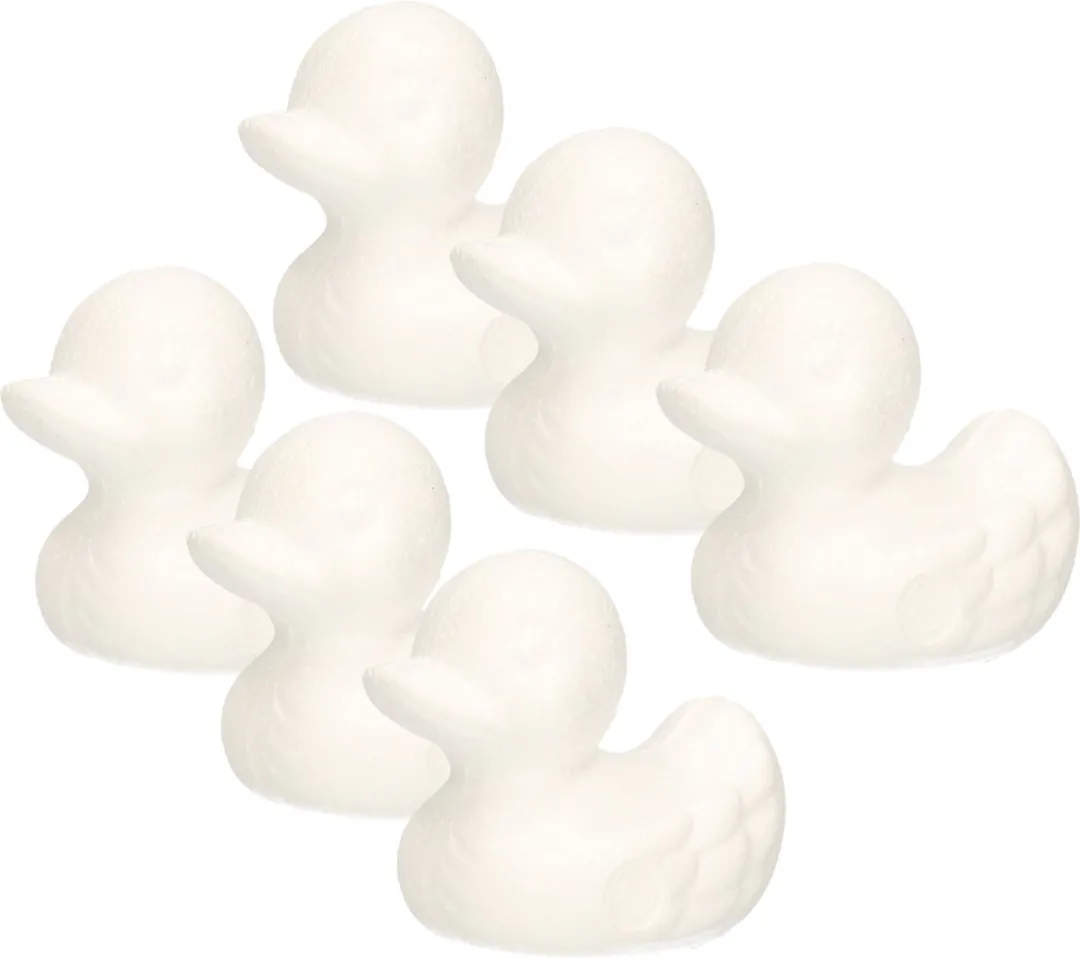Rayher Hobby Piepschuim Dierenfiguren Eendjes Wit 6 Stuks