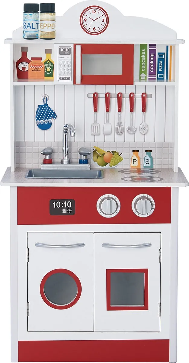 Teamson Kids Klassieke Houten Speelkeuken - Rood/Wit