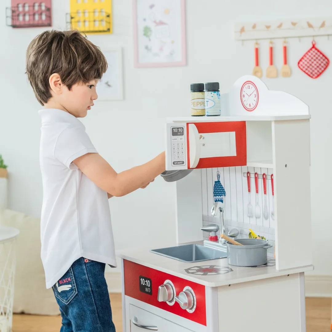 Teamson Kids Klassieke Houten Speelkeuken - Rood/Wit