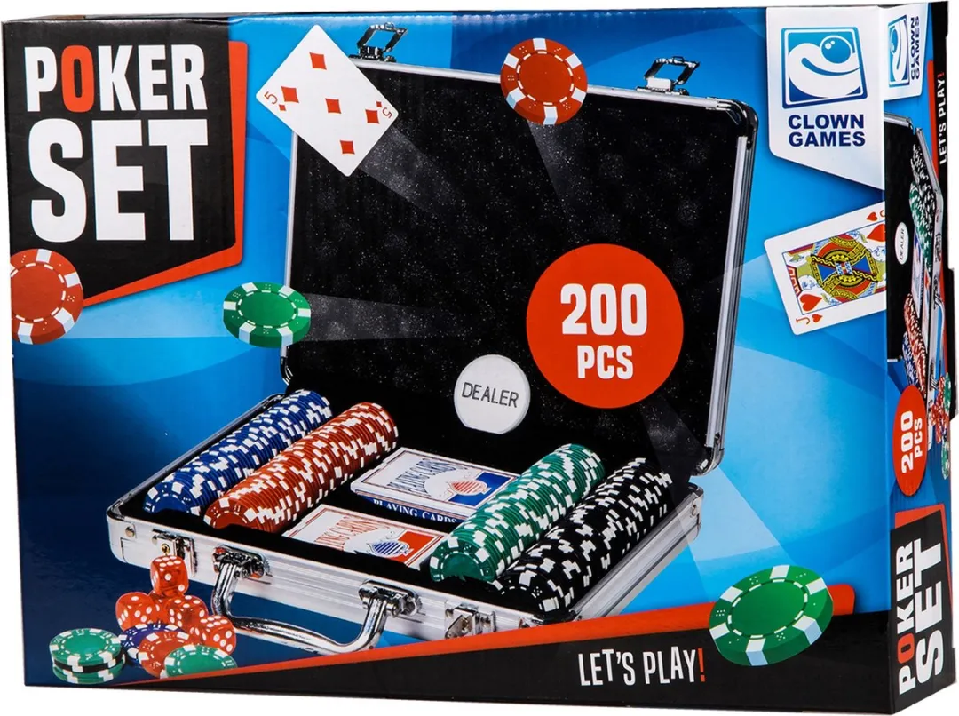 Clown Games Pokerset Aluminium Koffer - 200 Dlg - 2-6 Spelers