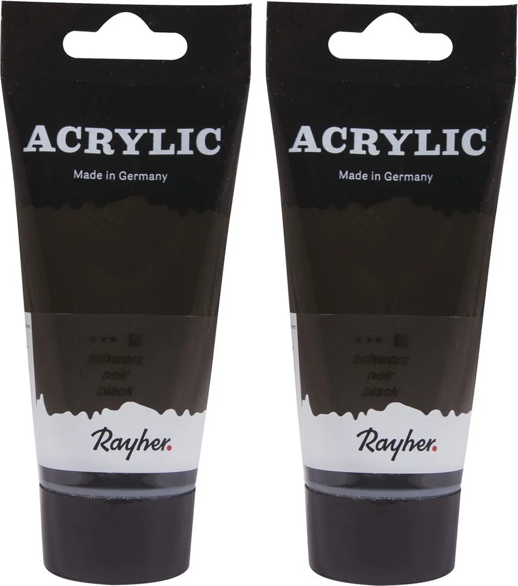 Rayher Acrylverf op waterbasis Zwart 75ml
