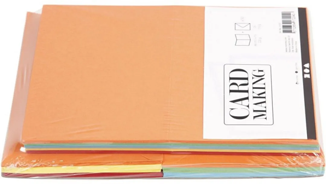 Creativ Company Kaarten & Enveloppen Multi 50 Sets - 10,5x15cm - 5 Kleuren