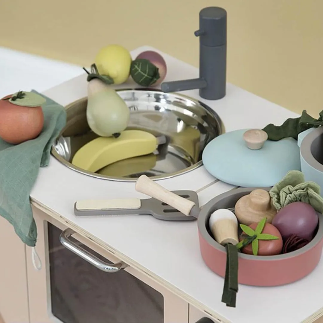 Sebra Houten Fruit Netje - Multi