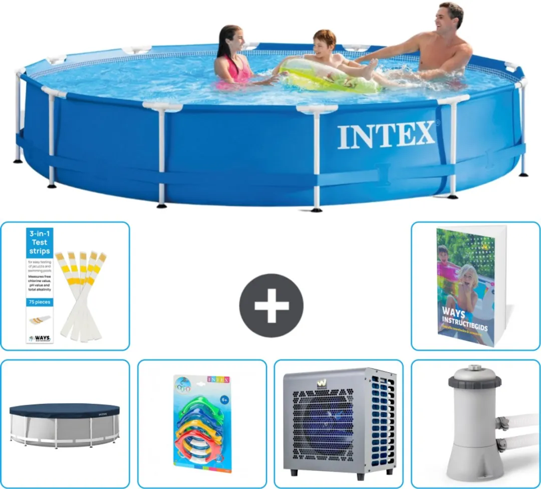 Intex 28210NP-Blauw Rond Frame Zwembad 366x76cm - Blauw