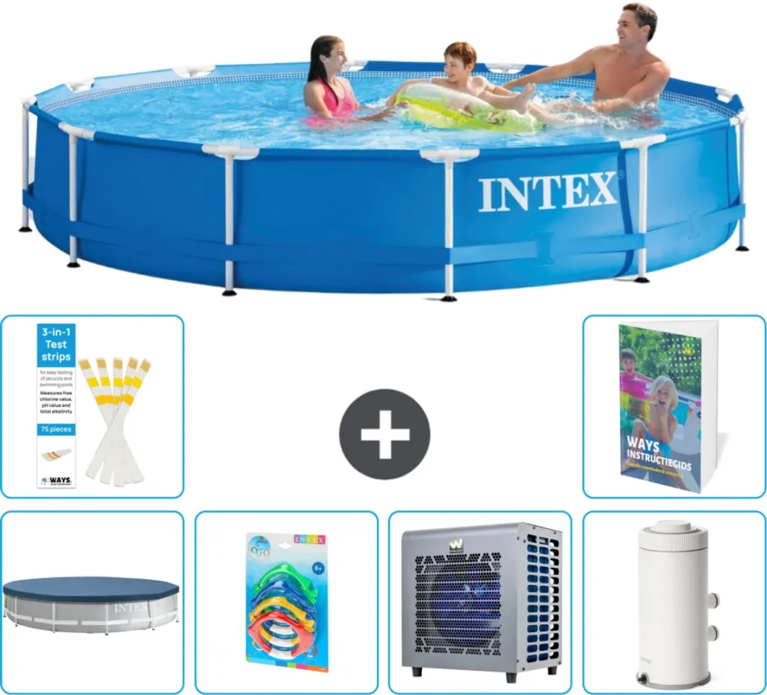 Intex 28210NP-Blauw Rond Frame Zwembad 366x76cm
