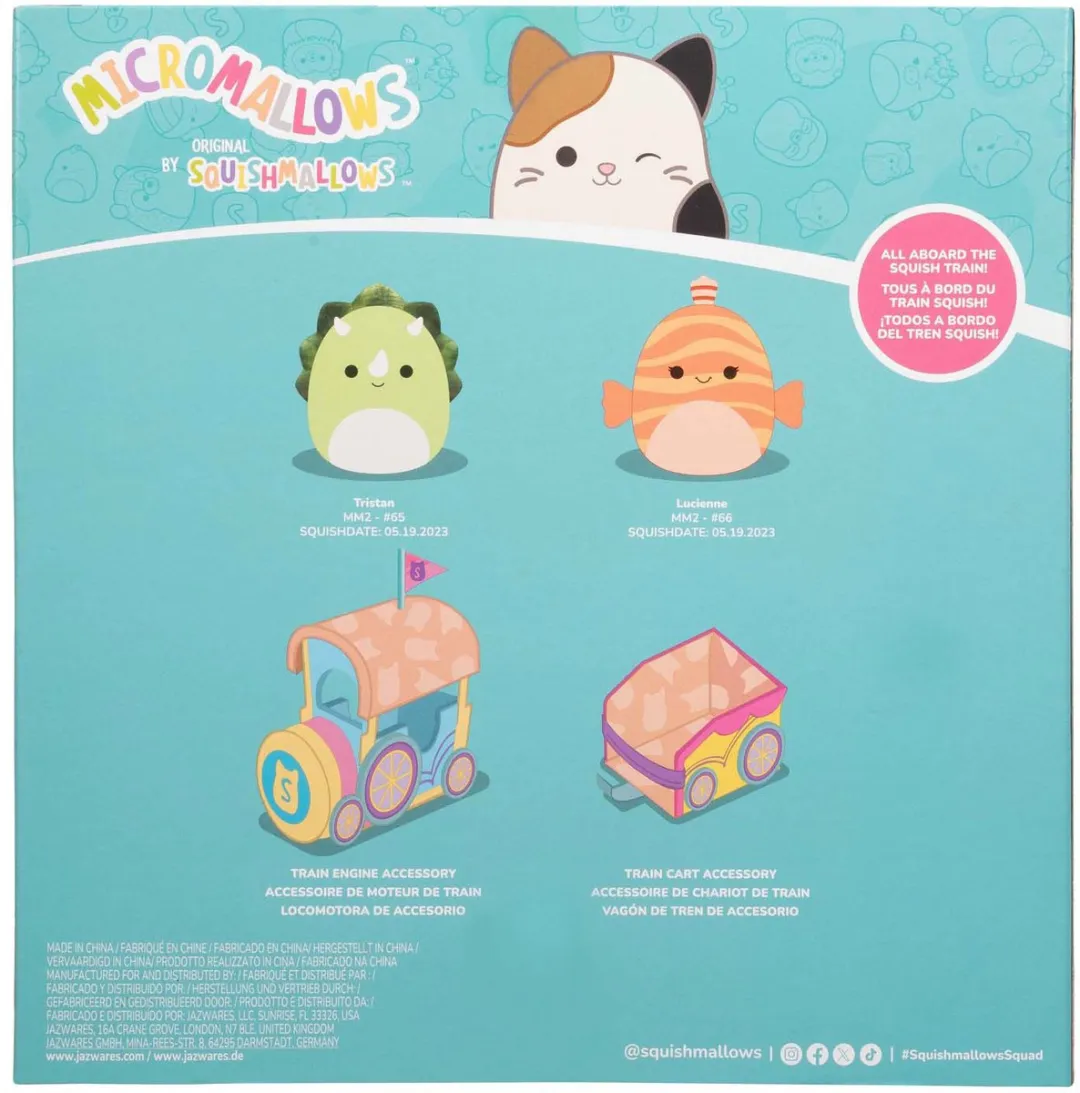 Squishmallows Micromallows Ticket to Ride Pluche - 4-delig 6cm - Multicolor
