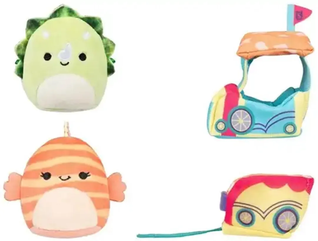 Squishmallows Micromallows Ticket to Ride Pluche - 4-delig 6cm - Multicolor