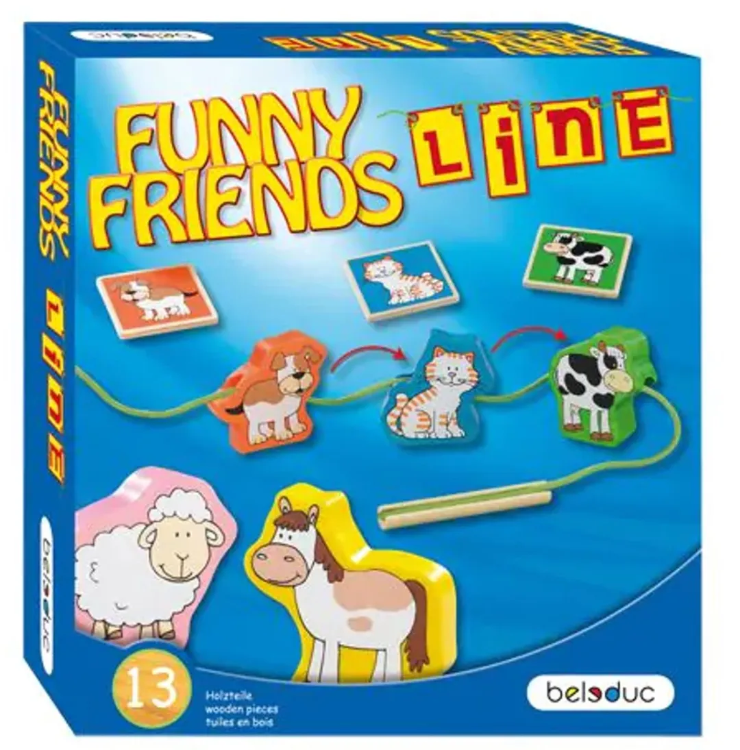 Beleduc Funny Friends Houten Spel - 6 Dieren - Multicolor