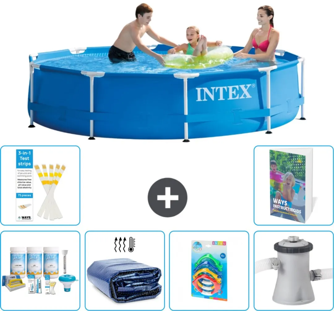 Intex 28200NP-Blauw Rond Frame Zwembad 305x76cm