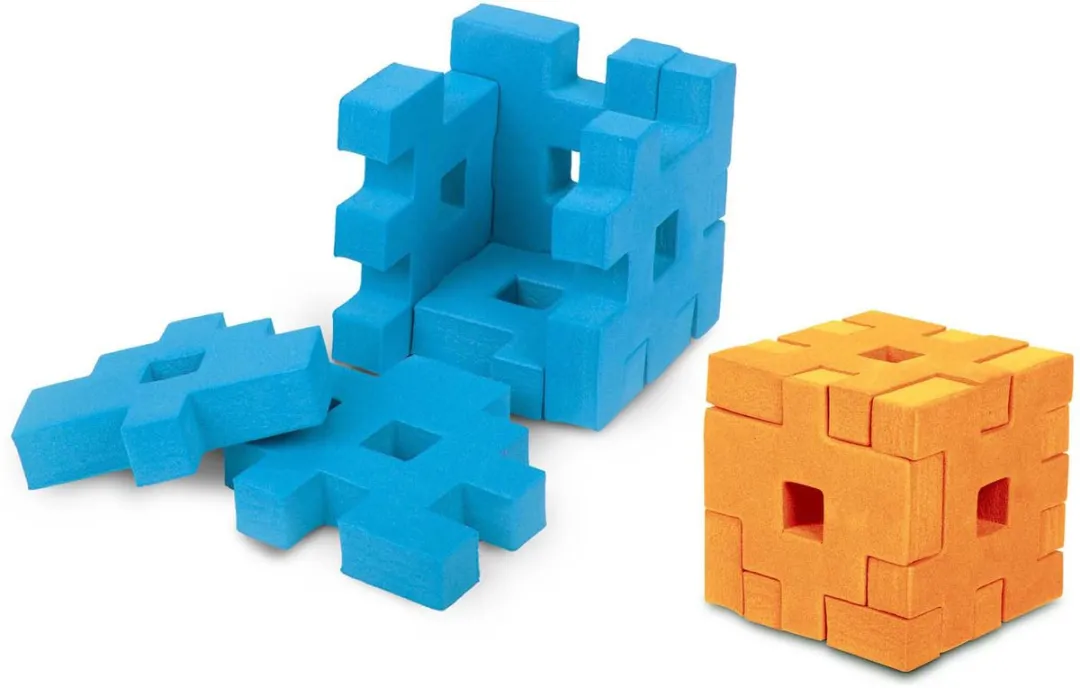 Toi-Toys 3D Puzzels Foam Cube - 4 Stuks Multi Kleuren