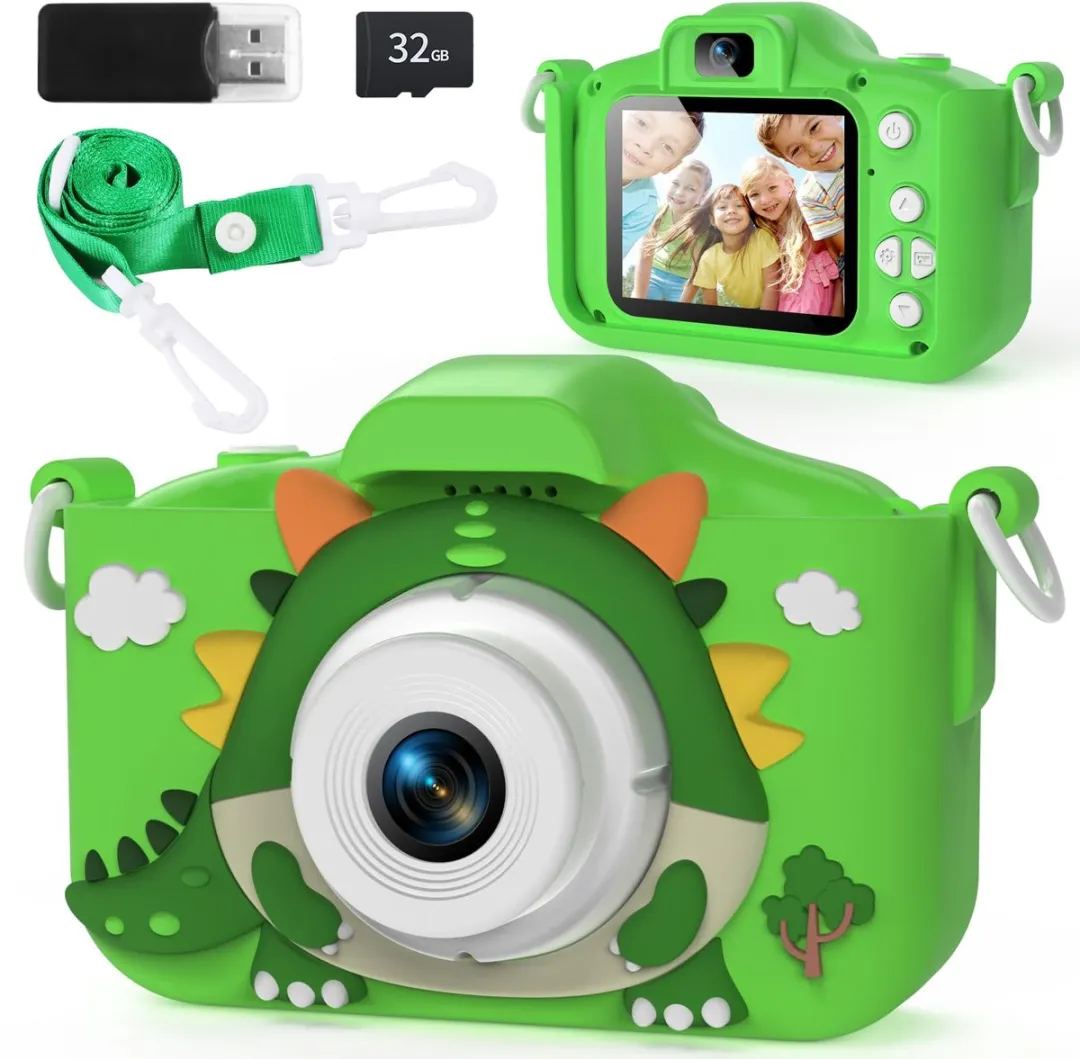 Jumpytoys Dino Kindercamera - Dinosaurus selfie camera met SD-kaart