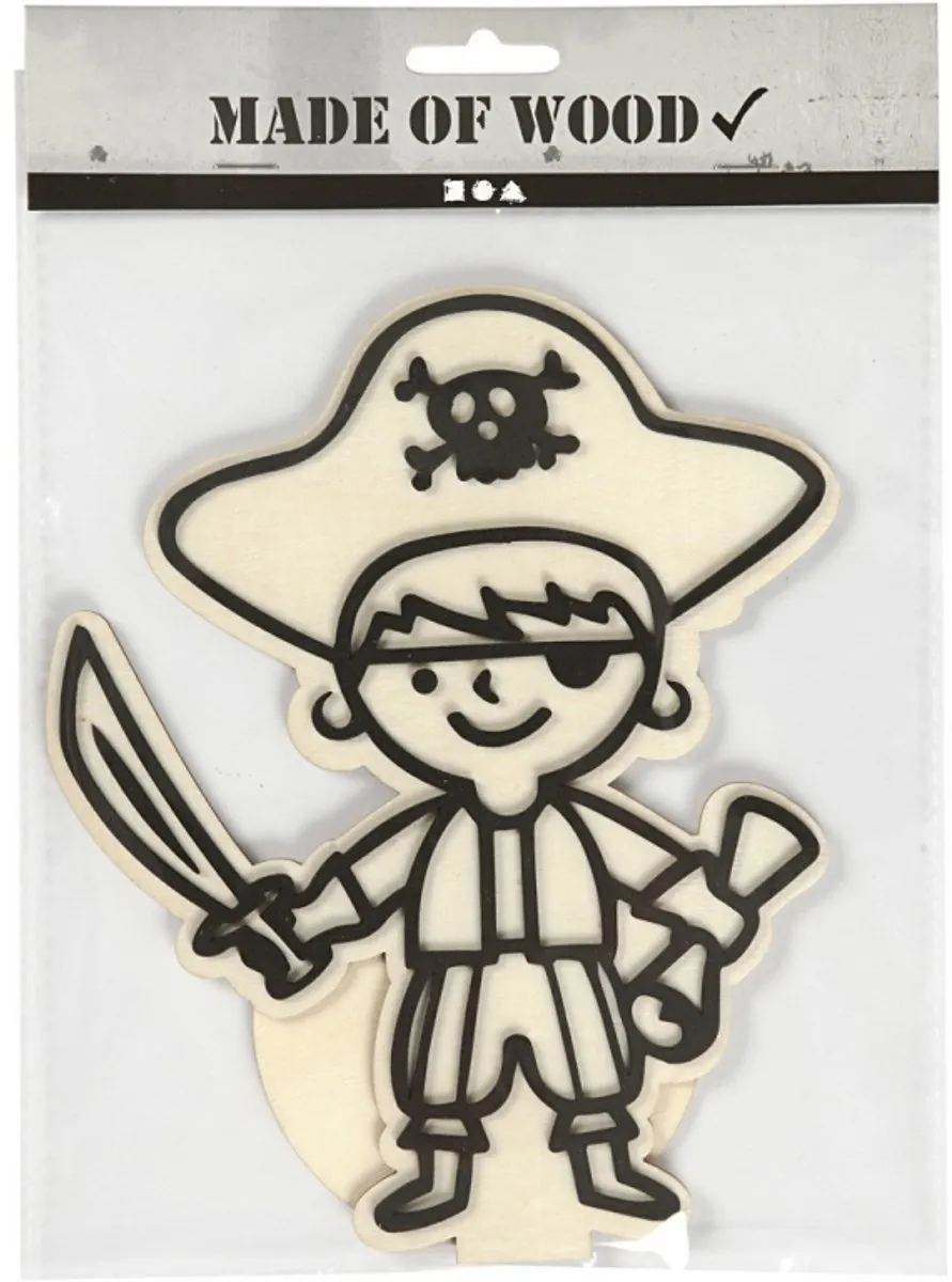 Creativ Company Houten Figuur Piraat - Blank