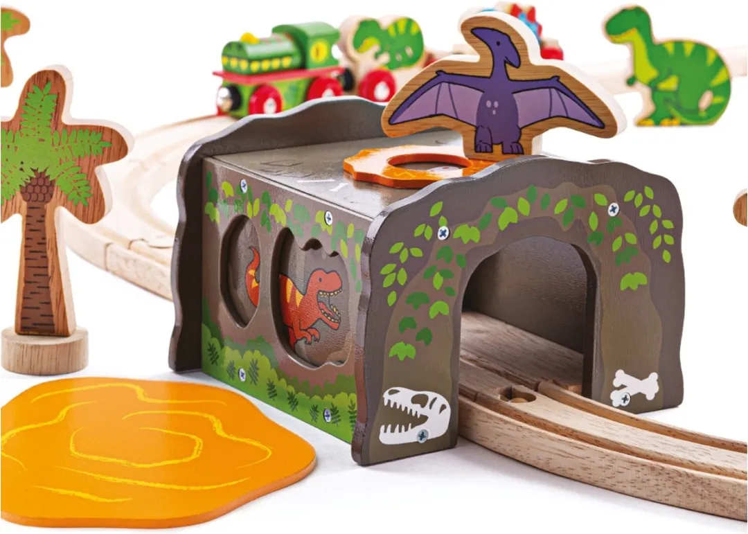 BIGJIGS Houten T-Rex Tunnel - 1 Stuk - Multi